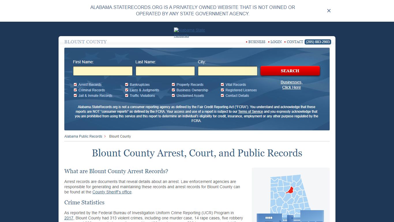 Blount County Arrest, Court, and Public Records
